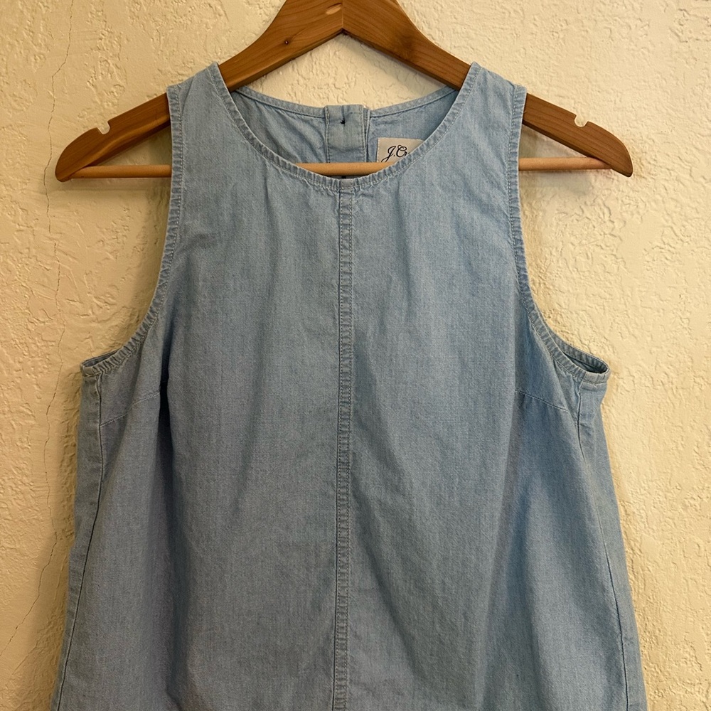Light Blue Sleeveless Chambray Top